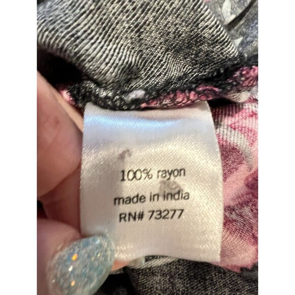 EVRI Long Floral Shirt Dress Rayon Stretch Waist Plus Size 3X - Picture 9 of 9